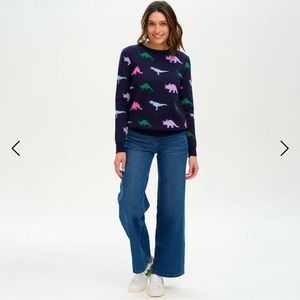 LIZZIE JUMPER, NAVY DINOSAUR JIVE (S)